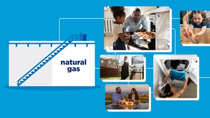 Illustration of natural gas with photos