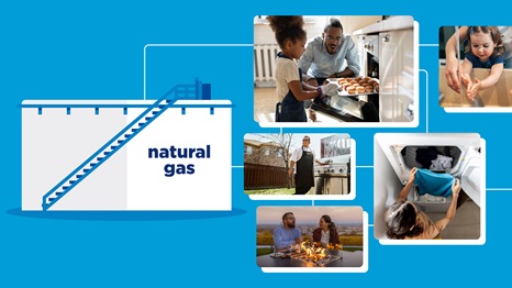 Illustration of natural gas with photos