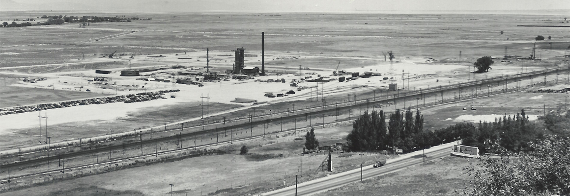 Looking out toward the refinery, 1948.